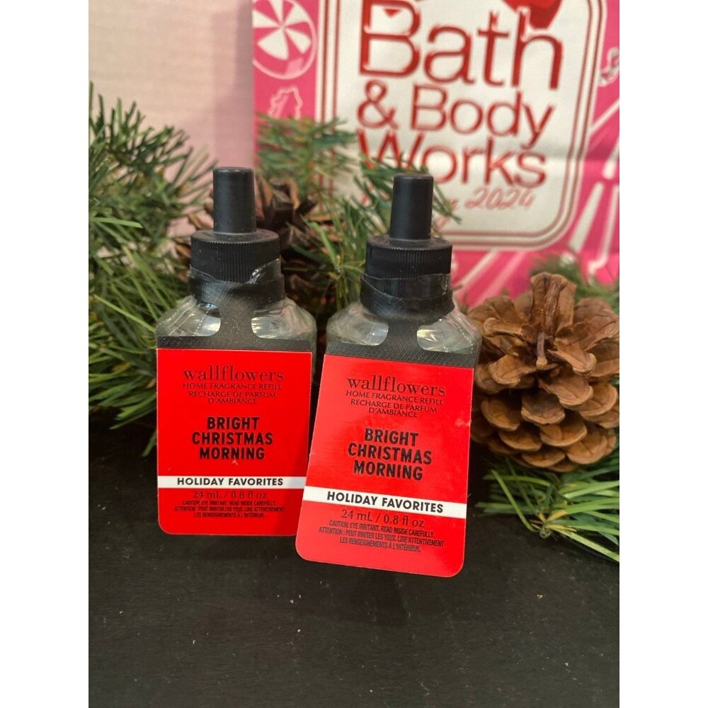 Bath & Body Works “Bright Christmas Morning” Christmas Holiday 2 New Wallflowers